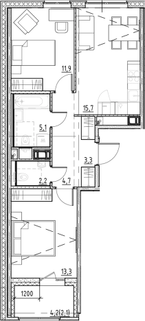 Купить трехкомнатную квартиру в ЖК Янила Forest в Ленинградской области. Вариант № 7838490, 0, площадь -  квм, цена 9007350 рублей