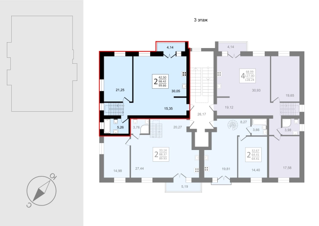 Купить квартиру в новостройках на улице Мельничный проезд в Владимире. Вариант № 149725, 1, площадь -  квм, цена 14358400 рублей