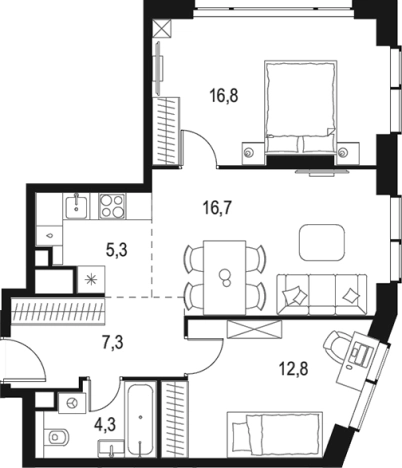 Купить трехкомнатную квартиру в районе Очаково-Матвеевское в Москве. Вариант № 203059, 0, площадь -  квм, цена 27063000 рублей