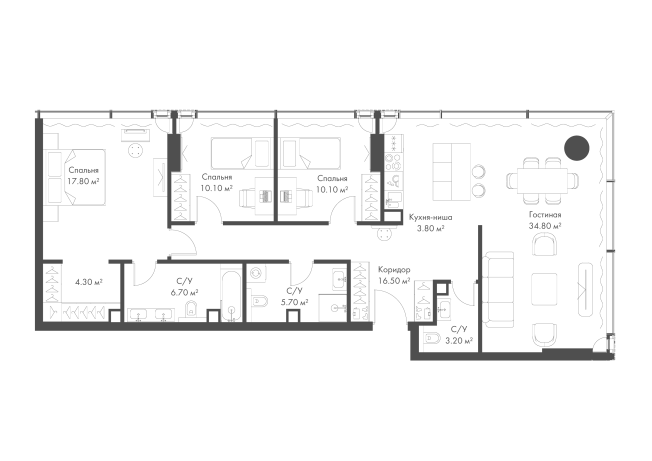 Купить квартиру на улице Ленинградский проспект в Москве. Вариант № 143784, 0, площадь -  квм, цена 105236900 рублей