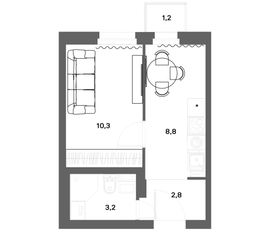 Купить однокомнатную квартиру в ЖК ЭкоКвартал NEGA в Ленинградской области. Вариант № 7830133, 0, площадь -  квм, цена 5100000 рублей