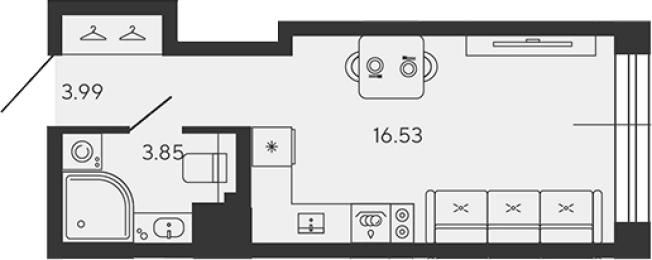 Купить Студию в ЖК BASHNI ELEMENT в Санкт-Петербурге. Вариант № 4161963, 0, площадь -  квм, цена 10895827 рублей