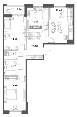 Купить пятикомнатную квартиру в Санкт-Петербурге. Вариант № 6217107, 0, площадь -  квм, цена 26916070 рублей