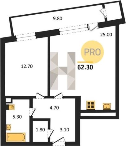 Купить однокомнатную квартиру в Микрорайоне 2-й, Северо-Западный жилой район в Ижевске. Вариант № 73113, 0, площадь -  квм, цена 5661242 рублей