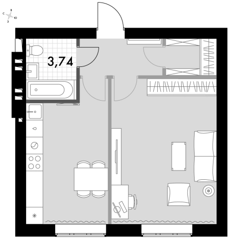 Купить однокомнатную квартиру в Апрелевке. Вариант № 9885414, 0, площадь -  квм, цена 11668860 рублей