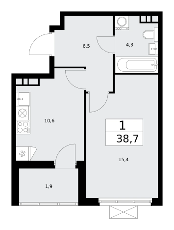 Купить однокомнатную квартиру в новостройках у метро Бунинская аллея в Москве. Вариант № 834101, 0, площадь -  квм, цена 14126274 рублей
