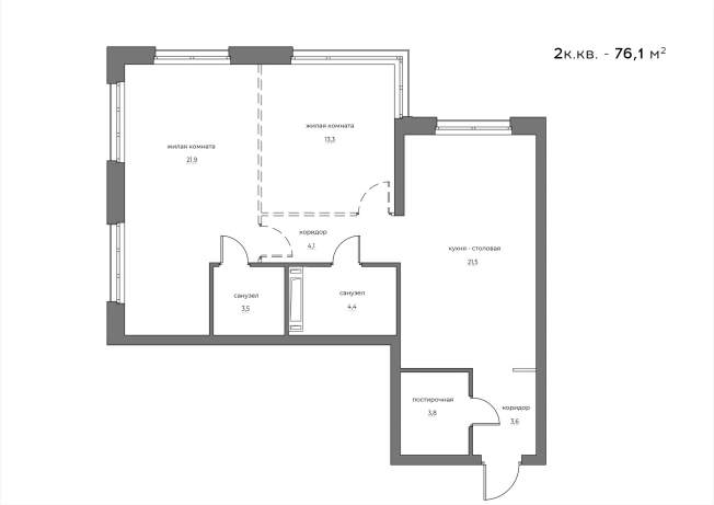 Купить двухкомнатную квартиру в новостройках в ЖК Жилой комплекс "Wellart City" в Пензе. Вариант № 104690, 0, площадь -  квм, цена 11891700 рублей