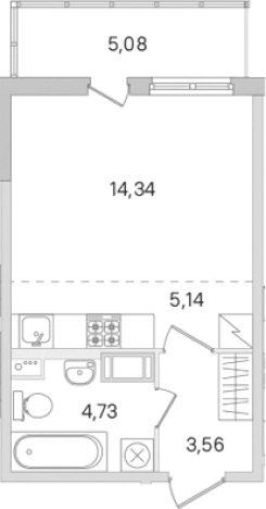 Купить Студию в ЖК Ясно.Янино в Ленинградской области. Вариант № 8488771, 0, площадь -  квм, цена 5351279 рублей