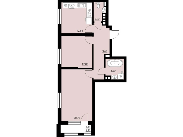 Купить двухкомнатную квартиру в Воронеже. Вариант № 8721367, 0, площадь -  квм, цена 9967445 рублей