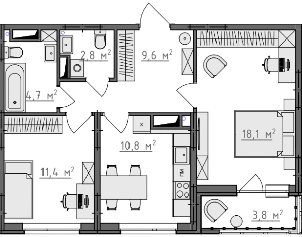 Купить квартиру на улице Белоконской в Владимире. Вариант № 156187, 0, площадь -  квм, цена 6938100 рублей