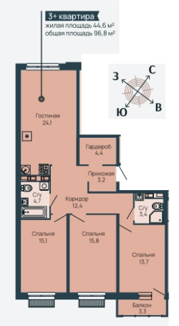 Купить квартиру в ЖК Клубный Дом "Резиденция" в Нижнем Новгороде. Вариант № 85483, 0, площадь -  квм, цена 23832000 рублей