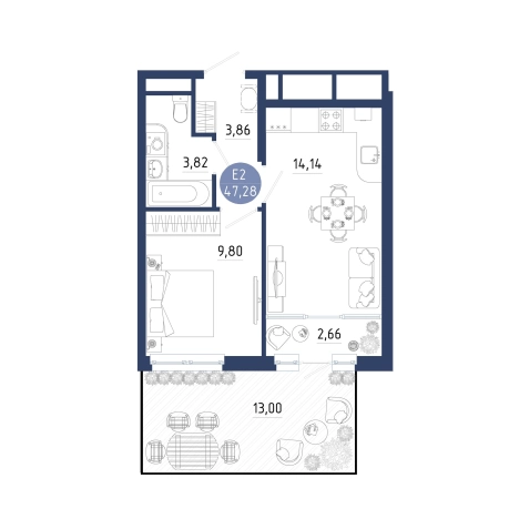 Купить однокомнатную квартиру на улице проезд Бульвар Оптимистов в Рязанской области. Вариант № 102325, 0, площадь -  квм, цена 4444692 рублей