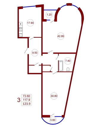 Купить трехкомнатную квартиру в ЖК ЖД на ул. Дзержинского в Воронеже. Вариант № 85501, 0, площадь -  квм, цена 20000000 рублей