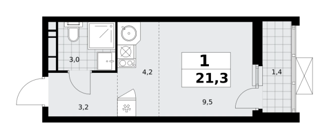 Купить однокомнатную квартиру в ЖК Скандинавия в Москве. Вариант № 1006936, 0, площадь -  квм, цена 9005001 рублей