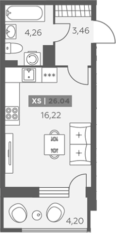 Купить Студию в новостройках у метро Улица Дыбенко в Ленинградской области. Вариант № 6217475, 0, площадь -  квм, цена 4329390 рублей