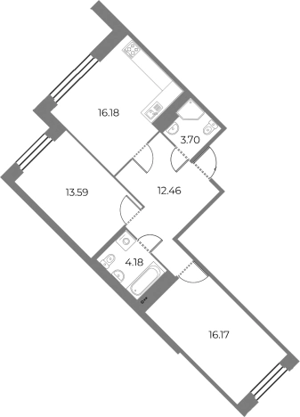 Купить трехкомнатную квартиру в новостройках в ЖК Огни Залива в Санкт-Петербурге. Вариант № 79261, 0, площадь -  квм, цена 17100000 рублей