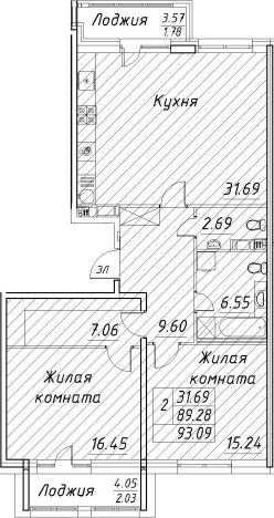 Купить трехкомнатную квартиру на улице проспект Авиаконструкторов в Санкт-Петербурге. Вариант № 66367, 0, площадь -  квм, цена 27110489 рублей