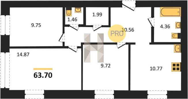 Купить трехкомнатную квартиру на улице Карла Либкнехта в Ижевске. Вариант № 67613, 0, площадь -  квм, цена 4350000 рублей