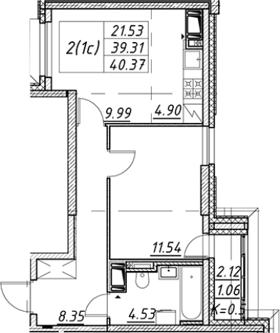 Купить двухкомнатную квартиру в новостройках в ЖК Цивилизация на Неве в Санкт-Петербурге. Вариант № 7851129, 0, площадь -  квм, цена 13937984 рублей