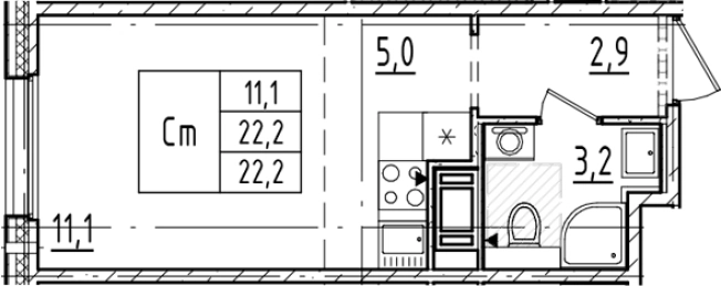 Купить Студию в новостройках в ЖК Большая Охта в Санкт-Петербурге. Вариант № 6243934, 0, площадь -  квм, цена 7996240 рублей