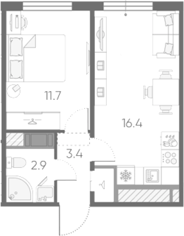 Купить двухкомнатную квартиру на улице проспект Большевиков в Санкт-Петербурге. Вариант № 7257714, 0, площадь -  квм, цена 8733988 рублей