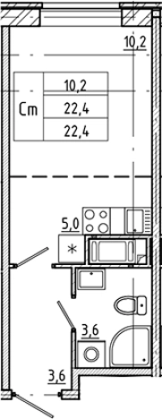 Купить Студию в ЖК Большая Охта в Санкт-Петербурге. Вариант № 6243498, 0, площадь -  квм, цена 7876780 рублей