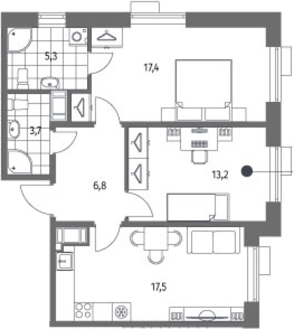 Купить трехкомнатную квартиру в ЖК Парусная 1 в Санкт-Петербурге. Вариант № 7265901, 0, площадь -  квм, цена 22522000 рублей
