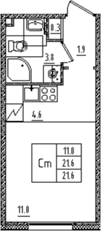 Купить Студию на улице Товарищеский проспект в Санкт-Петербурге. Вариант № 6608919, 0, площадь - квм, цена 6425222 рублей