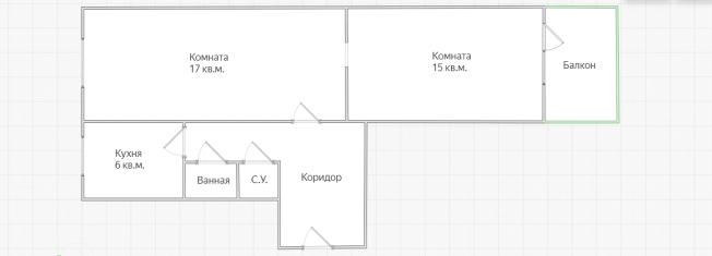 Купить двухкомнатную квартиру в Симферополе. Вариант № 13512, 14, площадь - квм, цена 6950000.0000 рублей