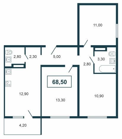 Купить трехкомнатную квартиру на вторичке на улице Октябрьская в Новосибирской области. Вариант № 2873594, 3, площадь -  квм, цена 6300000 рублей