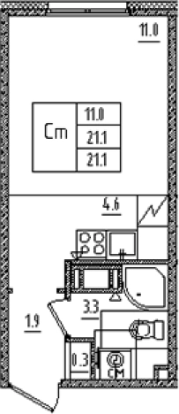 Купить Студию в ЖК Дыбенко парк в Санкт-Петербурге. Вариант № 7572871, 0, площадь -  квм, цена 6411235 рублей