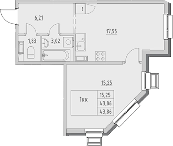 Купить однокомнатную квартиру в ЖК Новый Город в Выборге. Вариант № 9153960, 0, площадь -  квм, цена 7893000 рублей