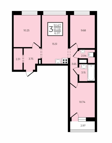 Купить трехкомнатную квартиру на улице Смолячкова в Санкт-Петербурге. Вариант № 10661850, 2, площадь - квм, цена 8900000 рублей