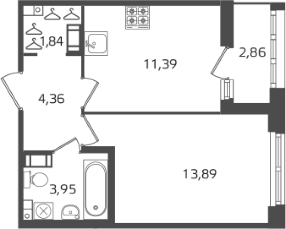 Купить однокомнатную квартиру у метро Выборгская в Санкт-Петербурге. Вариант № 6241692, 0, площадь -  квм, цена 11904480 рублей