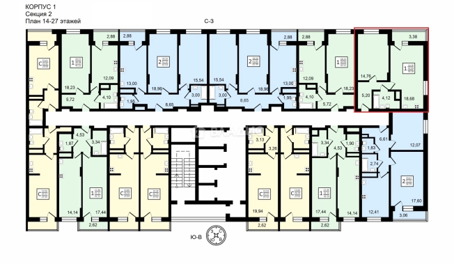 Купить квартиру в ЖК Навигатор в Воронеже. Вариант № 40256, 1, площадь -  квм, цена 4250000 рублей
