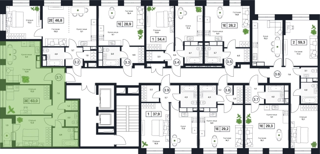 Купить трехкомнатную квартиру в Пушкине. Вариант № 160438, 0, площадь -  квм, цена 12640000 рублей