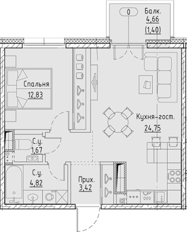 Купить двухкомнатную квартиру в районе Приморский в Санкт-Петербурге. Вариант № 7852120, 0, площадь -  квм, цена 30224250 рублей