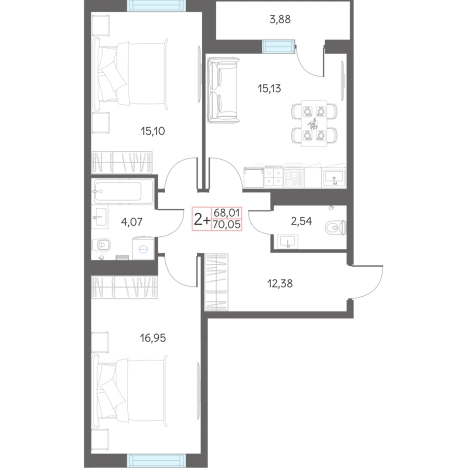 Купить квартиру в новостройках в Тобольске. Вариант № 159521, 0, площадь -  квм, цена 7150000 рублей