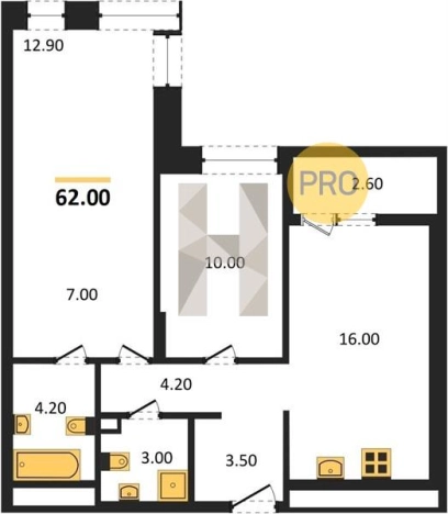 Купить двухкомнатную квартиру в ЖК Покровский в Ижевске. Вариант № 68618, 0, площадь -  квм, цена 4409020 рублей