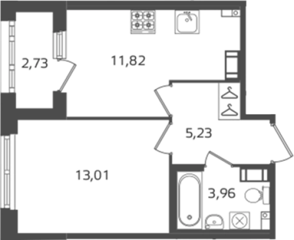 Купить однокомнатную квартиру у метро Выборгская в Санкт-Петербурге. Вариант № 6241494, 0, площадь -  квм, цена 12083904 рублей