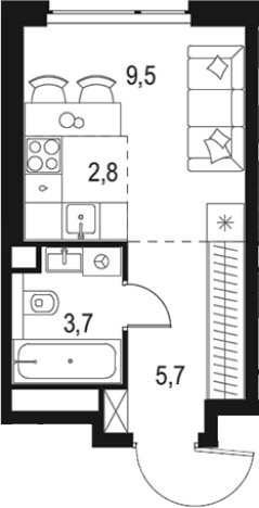 Купить Студию в новостройках у метро Мичуринский проспект в Москве. Вариант № 202670, 0, площадь -  квм, цена 11154003 рублей