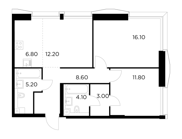 Купить квартиру в новостройках в ЖК INJOY в Москве. Вариант № 9104711, 1, площадь -  квм, цена 35485100 рублей