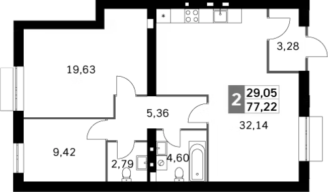 Купить трехкомнатную квартиру в ЖК Жаворонки Клаб в Московской области. Вариант № 112067, 0, площадь - квм, цена 13593230 рублей