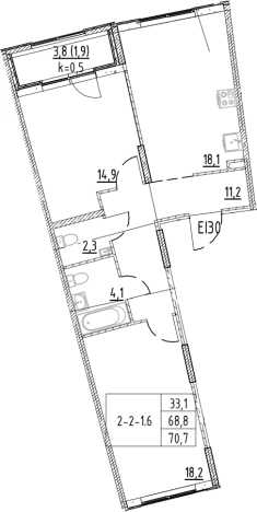 Купить трехкомнатную квартиру в новостройках на улице Севастопольская в Всеволожске. Вариант № 8780159, 0, площадь -  квм, цена 11568920 рублей