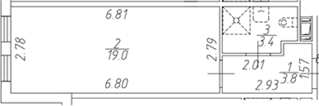 . Вариант № 6230252, 0, площадь - 26.2 квм, цена 4978000 рублей