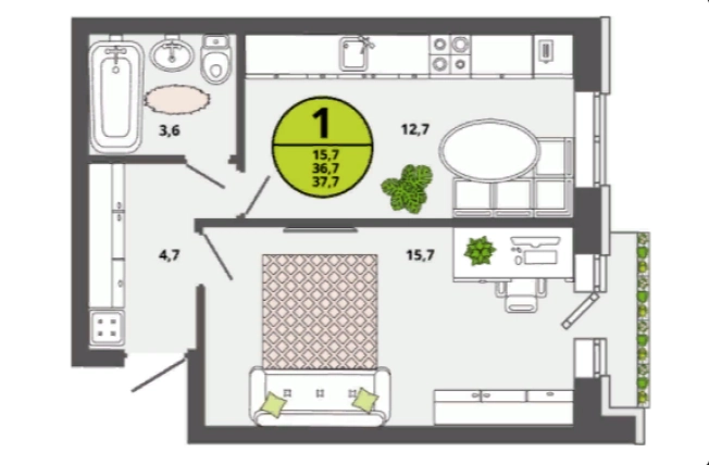Купить квартиру в ЖК "Северная Мыза" в Тульской области. Вариант № 73154, 0, площадь -  квм, цена 3192900 рублей