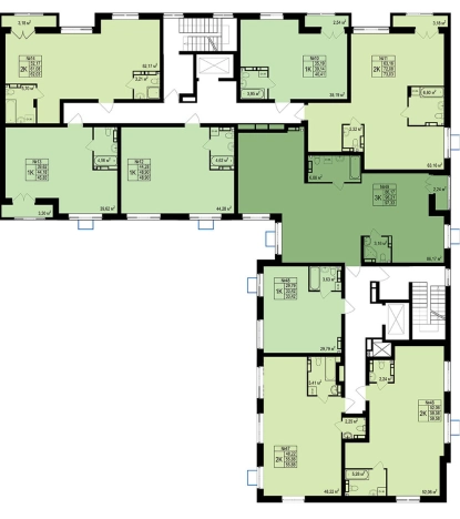 . Вариант № 118941, 1, площадь - 97.33 квм, цена 24332500 рублей