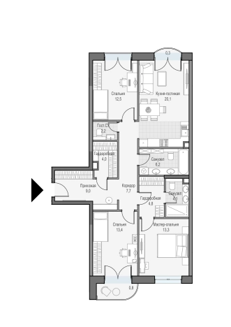 Купить квартиру у метро Бутырская в Москве. Вариант № 62819, 0, площадь -  квм, цена 57020000 рублей
