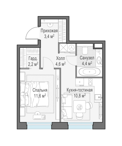 Купить однокомнатную квартиру в новостройках на улице Щербакова в Мытищах. Вариант № 167220, 0, площадь -  квм, цена 7670000 рублей