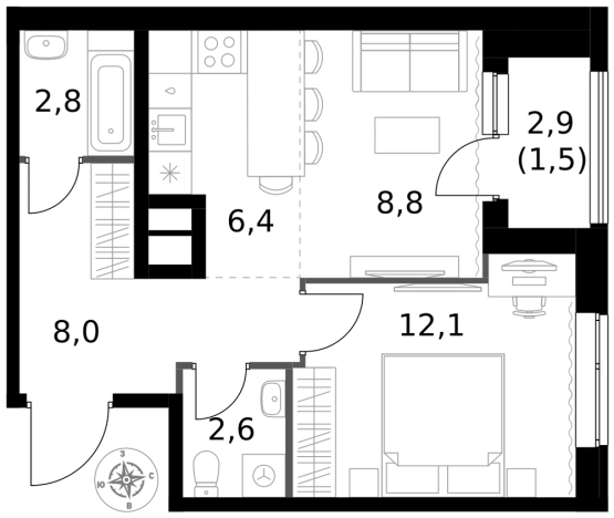 Купить двухкомнатную квартиру в новостройках в районе Гольяново в Москве. Вариант № 9714991, 0, площадь -  квм, цена 17576300 рублей